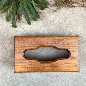 Vintage. 100% Wood, Rectangular Tissue Paper Cover